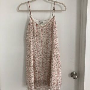 Floral slip dress, lace trim